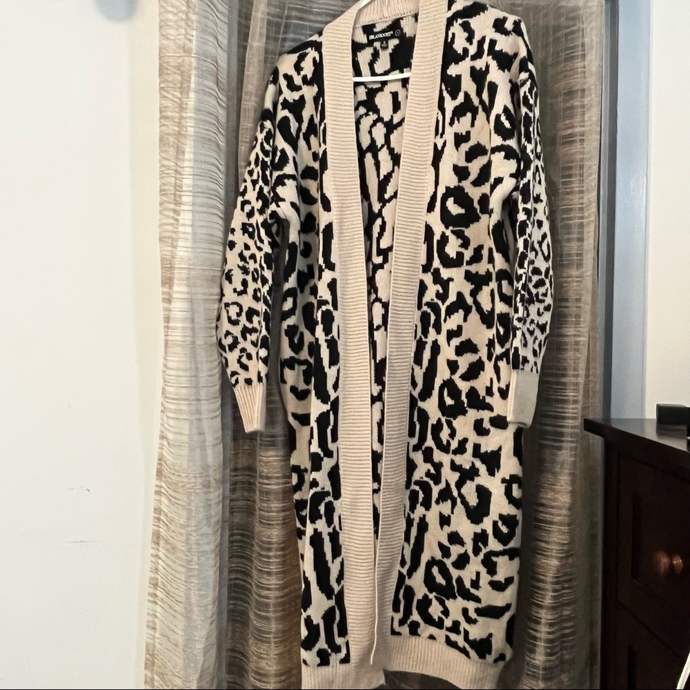 Blank NYC Long Cardigan Printed Sweater Brand New